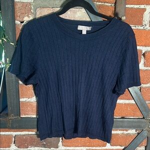 J. Crew Navy Silk/cashmere Blend Tee